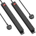 Surge Protected Extension Lead 3M, HANNELORE 7 Way Power Strip with Switch, Power Distribution Unit PDU Rack Mount Power Strip, 13Amp Multi Plug Extension Sockets for Home, Office and Industrial Use