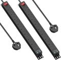 2 Packs - 8 Way Power Strip Surge Protector USB C PD20W, Wall Mount Power Strip for Home Office, 1.8M Cable Extension Cord, Black